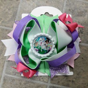 Girls Inspired Boutique Handmade Character Purple Sparkly 4.5" Girls Hair Bows